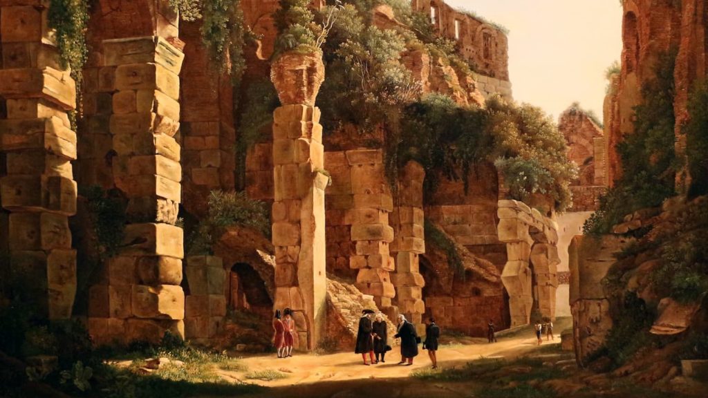 Interno del Colosseo dipinto da Franz Ludwig Catel