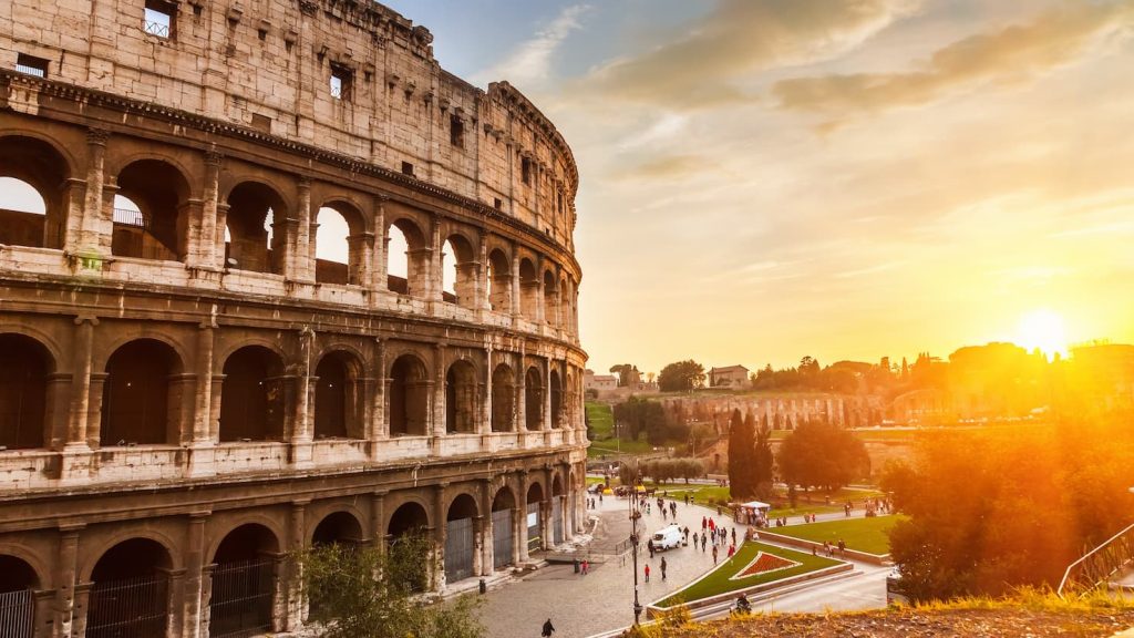 tramonto sul colosseo